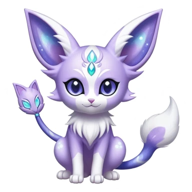 Shiny Exotic Cute Adorable Majestic Ethereal Sparkly Espeon-Meowstic-Hybrid-Creature with pattern-markings sticker