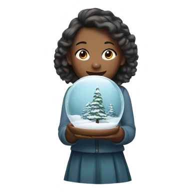 A girl with a snow globe sticker