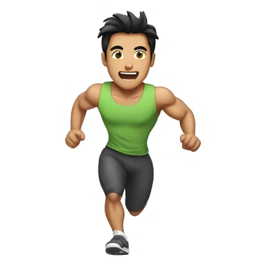 buffed-asian-guy running sticker