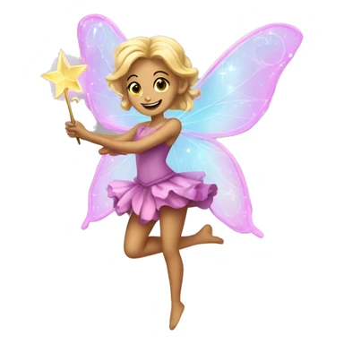 I want a beautiful fairy in a wand flying  sticker