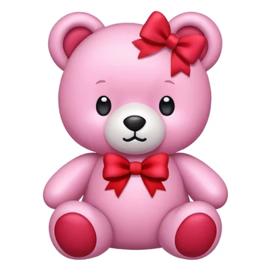 pink stuffed bear with bow sticker