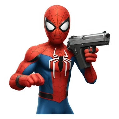 Spider-Man with a gun sticker