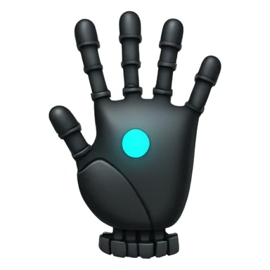 black robotic peace hand sticker