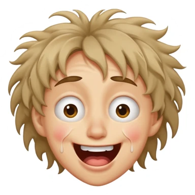 laughing with tears face  but looks exhausted and crazy sticker