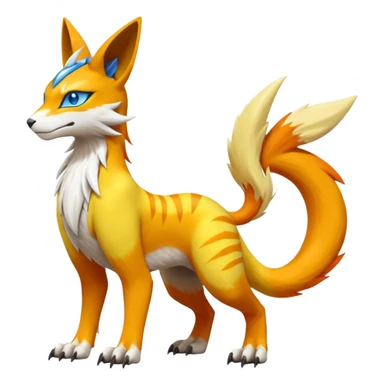 Latias-Vernid-Lombax-Koraidon-Renamon-Zeraora-Bastet-Fakémon-Digimon-hybrid-fusion-creature, full body sticker