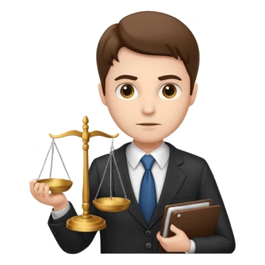 Lawyer holding a scale sticker