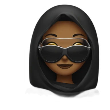 black veiled woman with mask and sunglass sticker