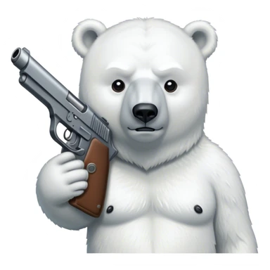 A polar bear with a gun sticker