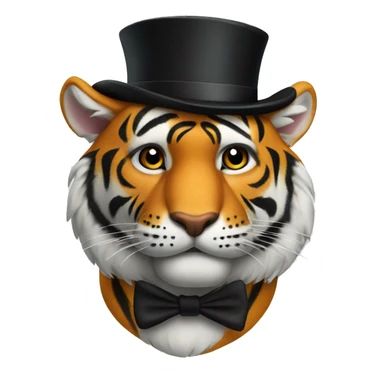 tiger with top hat sticker