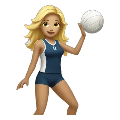 blonde girl plays volleyball sticker