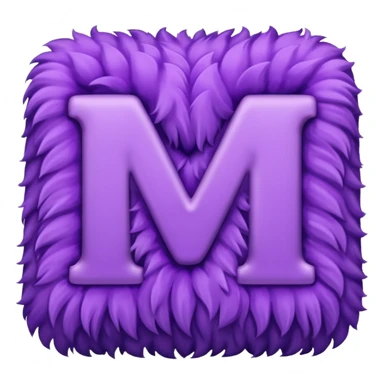 The fluffy letter M is purple in color sticker