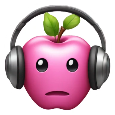 pink apple headphones sticker