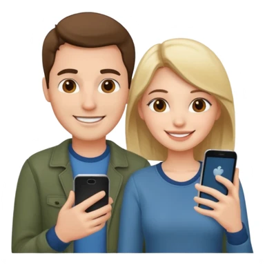 couple photo romantic inside one phone screen  sticker