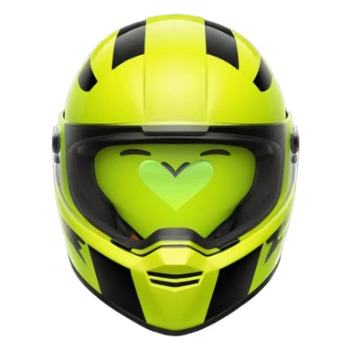 ate a Florecent green heart emoji as the same patterns as Lando Norris's helmet sticker