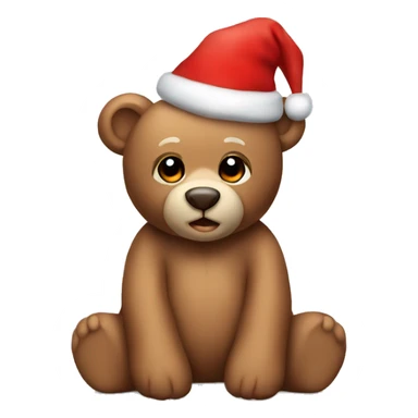 teddy bear wearing a christmas hat sticker