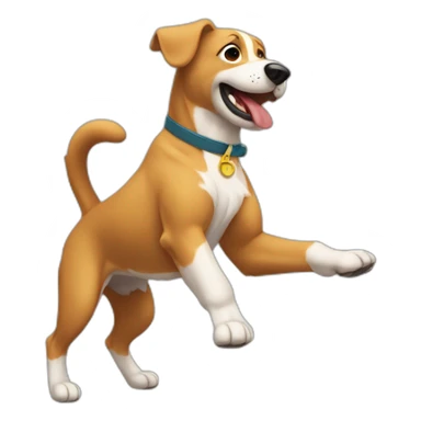 Un perro bailando con omero sticker