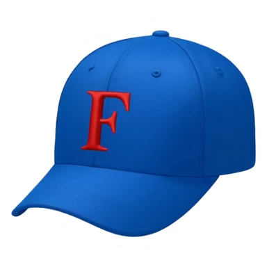 baseball cap with PW letters blue (#00A3E0) and red (#F9423A) sticker