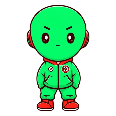 human player number 230 wearing green Squid Game tracksuit sticker