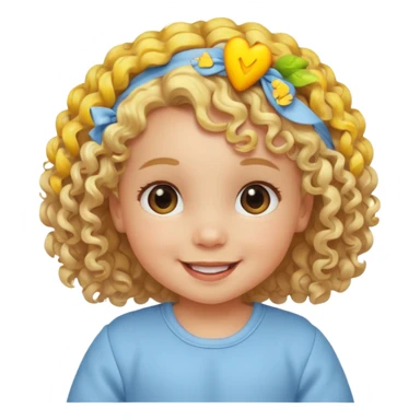 curly blonde hair baby sticker