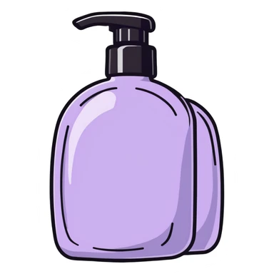 bath soap and shampoo bottles cartoon style sticker