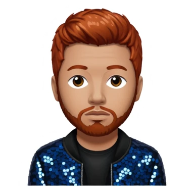 Abe Cunningham from Deftones with auburn hair, light skin, black sequin outfit sticker
