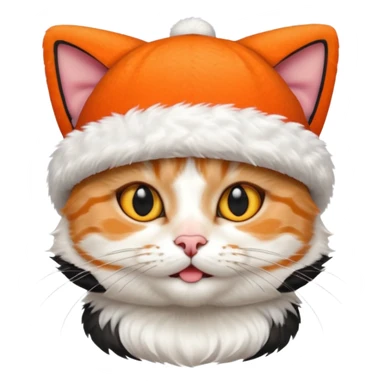 cat wearing a hat made out of sushi sticker