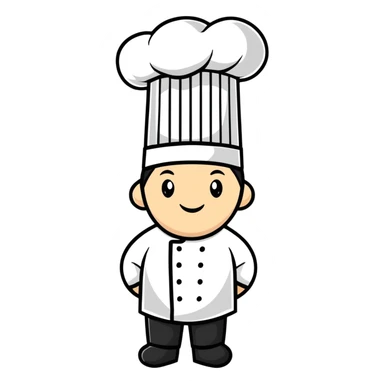 A traditional white chef's hat, tall and puffed, symbolizing culinary expertise sticker