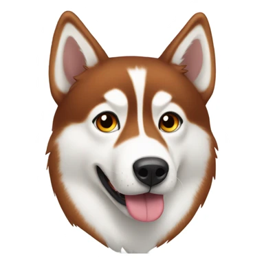 Red husky amber eyes snow nose with tongue out  sticker