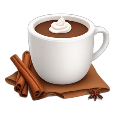 white mug of hot chocolate with whipped cream and cinnamon on top sticker