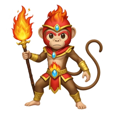 fire water air earth combined monkey warior  sticker