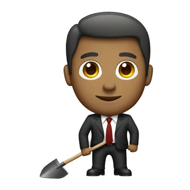 Man in suit with spade sticker
