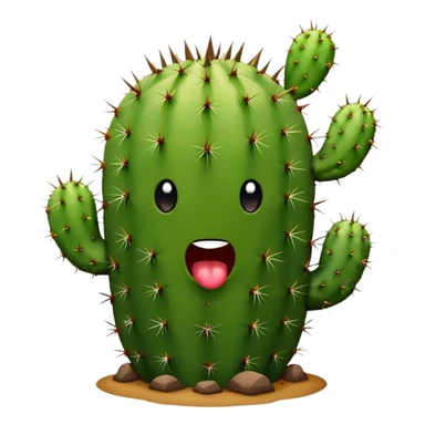 Cactus with a poo face sticker