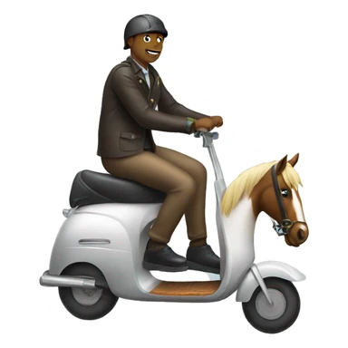 Horse riding with a scooter  sticker