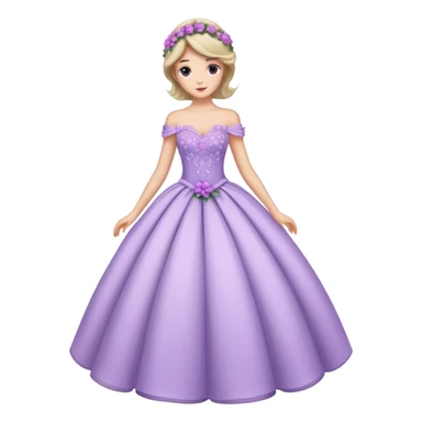 Lilac ball gown with flowers sticker
