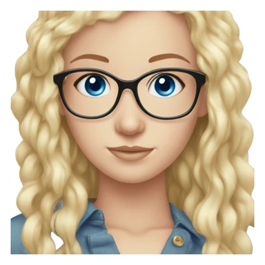 white girl blue eyes nose ring glasses blonde hair sticker