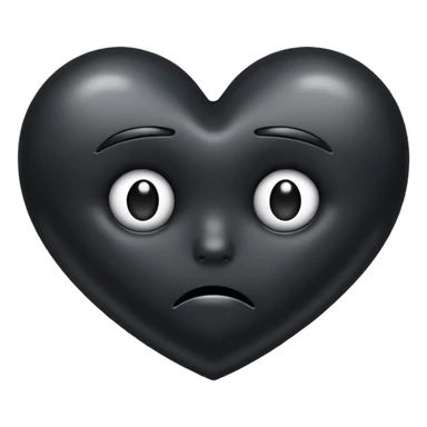 a black heart frowning sticker