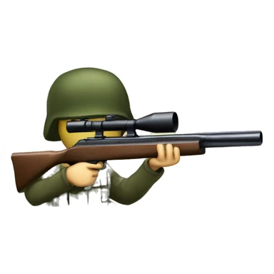 shotgun with scope held by a private on the army sticker