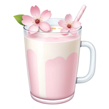Cute Pastel pink and white Cherry Blossom Sakura Milk sticker