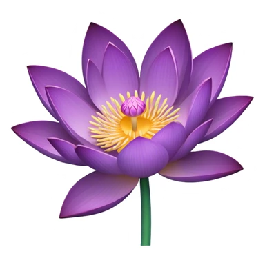 single Purple Lotus, stem sticker
