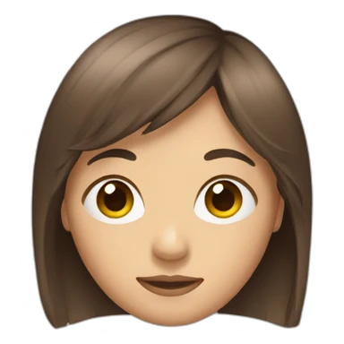emoji with side bangs, short and brown hair sticker
