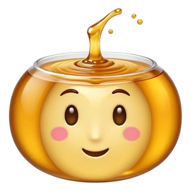 small swirl of pale golden syrup, glossy and thick, no face, no jar or extras, soft lighting, subtle shadows, emoji scale sticker