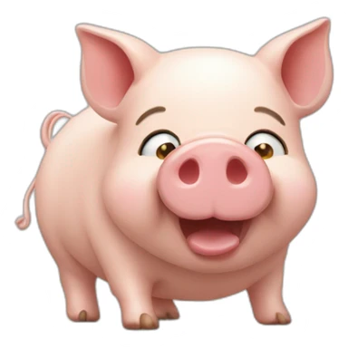 Cochon sur un chat sticker