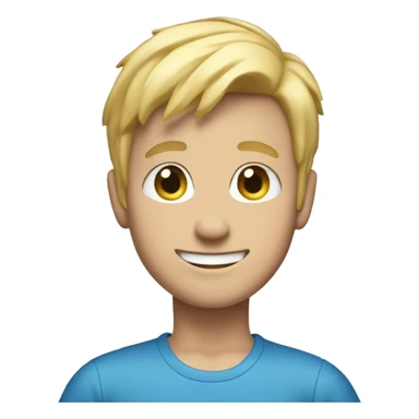 full body, boy with blue eyes and blond hair, happy sticker
