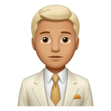 victoria man in 1980's, white suit sticker