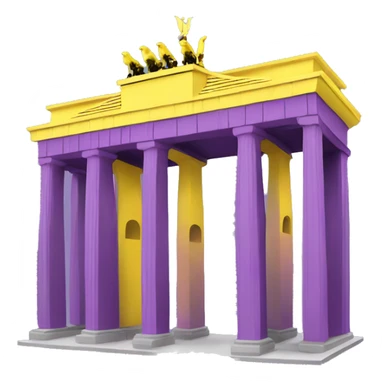Purple and yellow brandenburg gate sticker