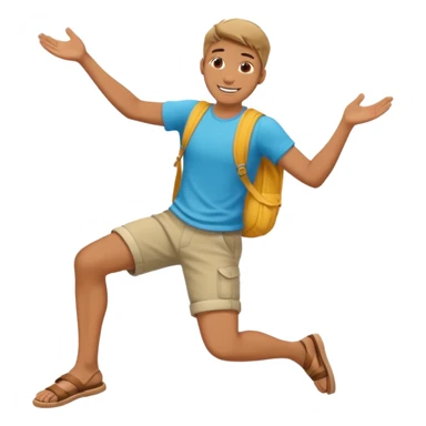 smiling guy in summer clothing  falling sticker