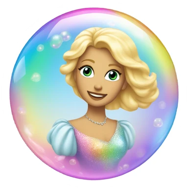 Rainbow Bubble with blonde princess reflection  sticker