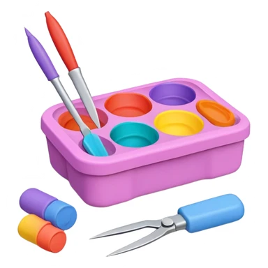 colorful modeling clay with tools sticker