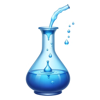 Blue potion bottle open with the liquid falling out (Upside-down with no cork and w/o handle) sticker