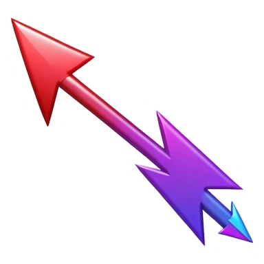 color gradient between red and purple glitter arrow right sticker